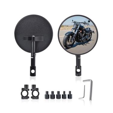Imagem de Espelhos de motocicleta para guidão, espelhos de extremidade de barra de 7/20.3 cm com parafusos de 8 mm e 10 mm, compatíveis com motocicletas, bicicletas elétricas, scooter, ciclomotor, quadriciclo