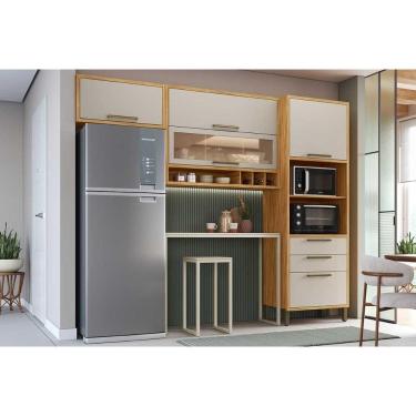 Imagem de Kit Cozinha Modulada 3 Peças Syrah (2Aéreos1TorreQuente) C3P41 Amendoa/Off White - Ronipa