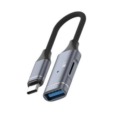 Imagem de Adaptador OTG Tipo C Para USB 3.0 De Alta Velocidade 2 Em 1 Leitor De 