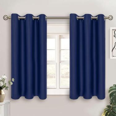 Imagem de Conjunto de cortinas BGment Blackout de 2 painéis 38x45cm azul marinho