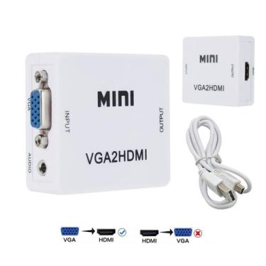 Imagem de Conversor de adaptador VGA para HDMI e áudio de vídeo Full HD 1080p - 