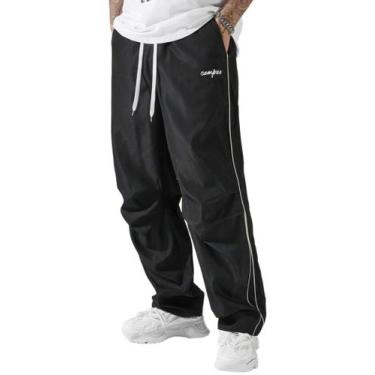 Imagem de Calça de moletom ZAFUL Parachute Y2k Baggy para homens preta XL