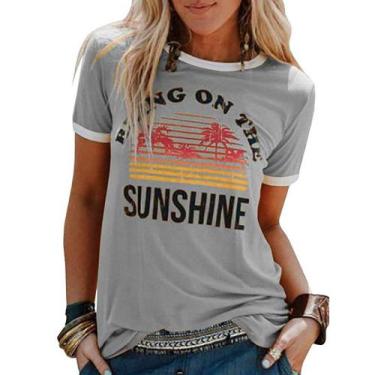 Imagem de Camiseta modal de manga curta para roupas femininas casuais e confortá