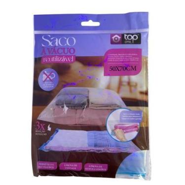 Imagem de Saco a Vácuo Organizador Hermético Para Viagem Roupa Cobertor Closet M