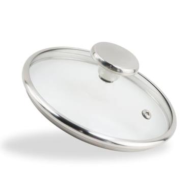 Imagem de LC LICTOP Tampa de vidro temperado para panelas de 16,5 cm, tampa ventilada a vapor, pode ir à máquina de lavar louça e no forno até 400F, substituição universal para panelas e frigideiras, aro