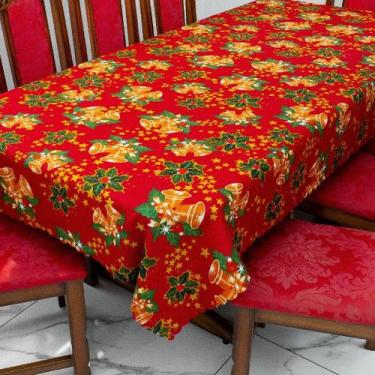 Imagem de Toalha de Mesa Natalina 6 Lugares 2,00m x 1,40m Oxford Estampado - BEM