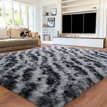 Imagem de Tapetes de área 22 x 30 cm para sala de estar, tapetes macios e macios para quarto, tapete grande e peludo antiderrapante para adolescentes, meninas e meninos, decoração de casa, tapete de pelúcia de