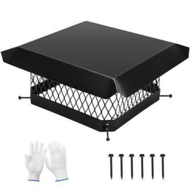 Imagem de G GOOD GAIN tampa de chaminé 13x13 polegadas - cobertura de chaminé para exterior em aço galvanizado | capas de chuva para lareira com placa de cobertura | a tampa da chaminé se adapta aos l