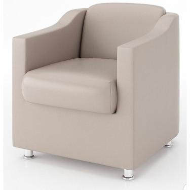 Imagem de Poltrona Decorativa Tila Reforçada Consultório Sala E Recepção Suede Bege Sj Móveis E Decoração