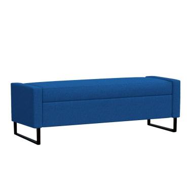 Imagem de Recamier Bau Paris Base De Metal 1,20m Suede Azul Marinho - Inova Decorações