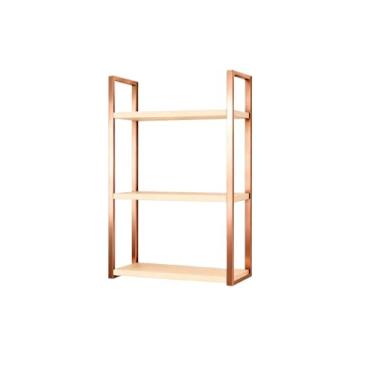 Imagem de Prateleiras De Madeira Industrial Para Sala Prateleira Madeira Decoração Organização Rústica(COBRE/AMÊNDOA)