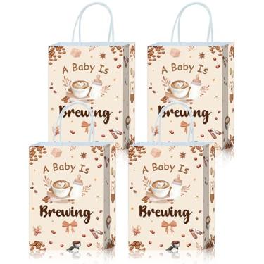 Imagem de YanZonic Sacos de brindes A Baby Is Brewing - Something Is Brewing Baby Shower Decorações Something Is Brewing Party Bags - Decorações de café para chá de bebê