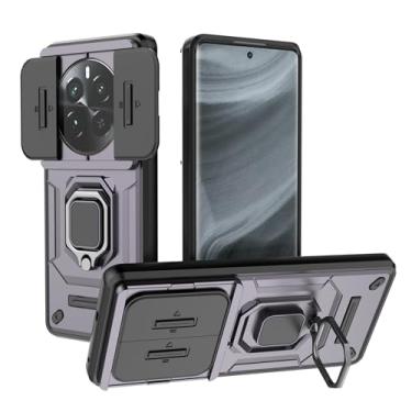 Imagem de SORAKA Capa para realme 12 Pro 5G com suporte para anel e tampa deslizante para câmera Capa realme 12 Pro Plus 5G com placa de metal para suporte magnético para carro Capa de camada dupla em PC e TPU