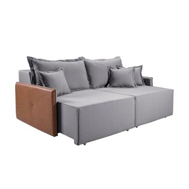 Imagem de Sofá Bali 1,80m Casal 2 Lugares Composê Retrátil Com Baú Linho Casa Imperial (Linho 199)