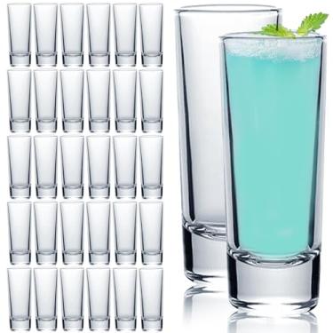 Imagem de Aoeoe Conjunto de 30 copos de shot a granel com base pesada, copos de uísque de 59 ml, copo de bebidas espirituosas, conjunto de xícaras de tequila, copos pequenos, mini copos para vodca, uísque