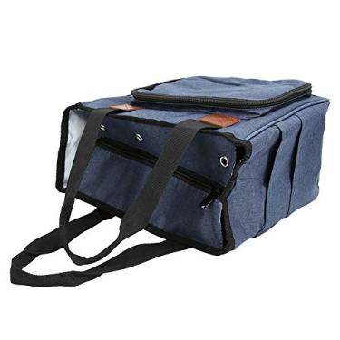 Imagem de RiToEasysports Bacha de Armazenamento de tricô Oxford Pano de Pano Organizador de crochê para Amantes de tricô Roxo (Azul jeans)