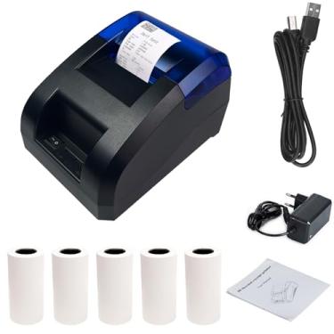 Imagem de Impressora de recibos Bluetooth térmica portátil ou impressora POS USB Dual Connectivity com 5 rolos de paple,58mm,alta velocidade 70mm s impressão para restaurantes varejo,auto temperatura contral