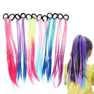 Imagem de Extensões de cabelo Berchaoki 18cm para meninas com elásticos