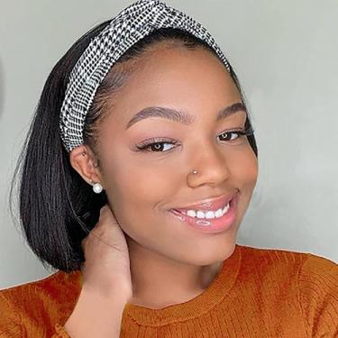 Imagem de Peruca com bandana Adete Bob Human Hair Straight 150% de densidade - A