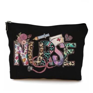 Imagem de Bolsa de maquiagem QGFM Nurse Gifts para mulheres estudantes de enferm