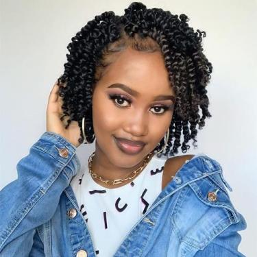 Imagem de Cabelo de crochê BOHOBABE Pre-Twisted Passion Twist 15 cm, 8 pacotes