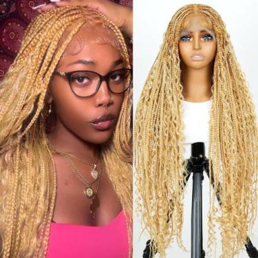 Imagem de Peruca SUPERNOVA Boho Box trançada de 36 polegadas Ombre Blonde Sintét