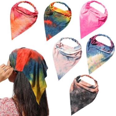 Imagem de Lenço de cabelo, bandana Vercret, pacote com 6 para mulheres com clipe