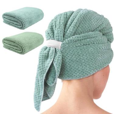 Imagem de Toalha de cabelo my novel things, pacote com 2 unidades de microfibra 