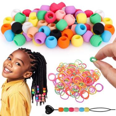 Imagem de Grânulos de cabelo de silicone AIERSA para crianças e meninas, tranças
