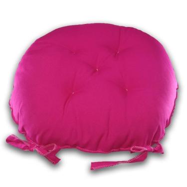 Imagem de Assento Para Cadeira Almofada Futon 40X40 Redondo Rosa Pink