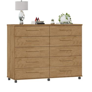 Imagem de Cômoda Amsterdã 10 Gavetas Amêndoa