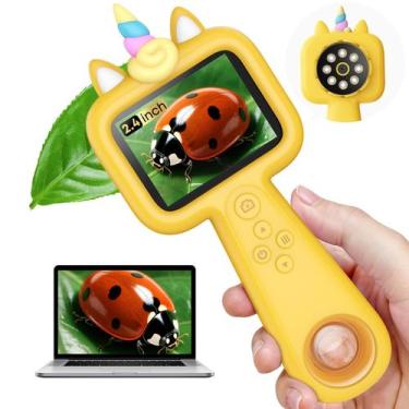 Imagem de Microscópio Lumiscp Mini 2,4" 600X, brinquedo digital para crianças