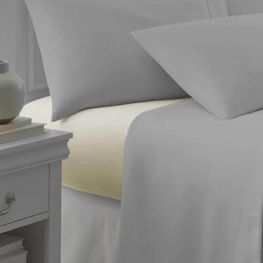 Imagem de Lençol Solteiro  180 Fios Algodão Elástico Kaki