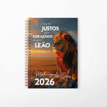 Imagem de Agenda Cristã 2026 - Minha Agenda com Deus - Leão Judá - Livraria Cris