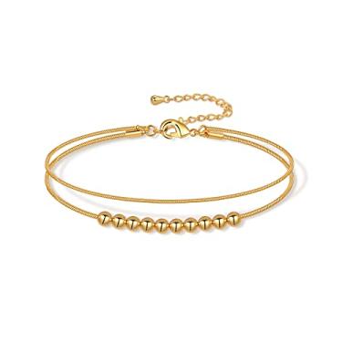 Imagem de Cowlyn Tornozeleira de pérola corrente de ouro 14 k zircônia cúbica feita à mão delicada tornozelo para mulheres praia bonito boho joias presentes de verão, 8.2 inches + 2 inch extender, Níquel, unkown