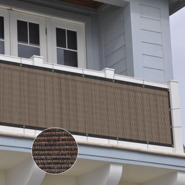 Imagem de ZGR HOME&GARDEN Tela de cerca de privacidade de 9,5 cm x 40,6 cm, capa resistente para para-brisas, tecido de vedação, lona de malha com ilhós de latão e abraçadeiras de zíper, 160 GSM 90% bloqueio UV