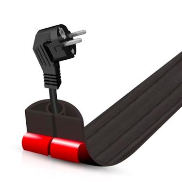 Imagem de Escondedor autoadesivo para cabo de chão, gerenciamento de cabos de 9 m, protetor de faixa de extensão para fios, evita viagens de cabos para escritórios, academias, exposições, cavidade: 0,8 cm (L) x