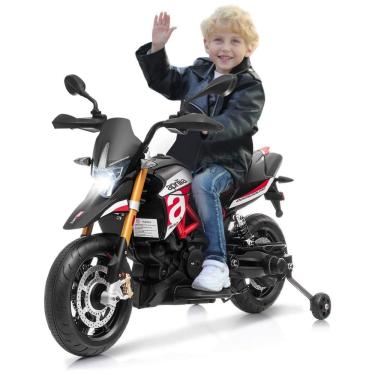 Imagem de Costzon Moto Elétrica Infantil 12V Recarregável com Luzes e Sons, MP3, Vermelha, 3 a 6 anos