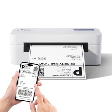 Imagem de Impressora de etiquetas inteligente térmica Bluetooth – Impressora de etiquetas de envio sem fio 4x6, compatível com Android, iPhone e Windows, amplamente utilizada para Ebay, Amazon, Shopify, Etsy