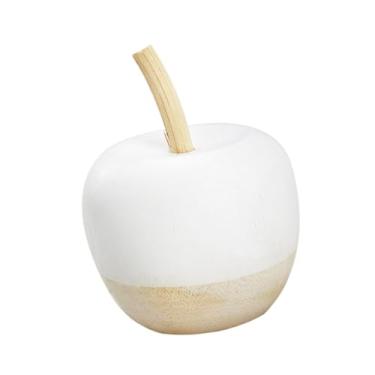 Imagem de Generic Estatueta de frutas de madeira, ornamento, decoração, arte, presente artístico, escultura criativa e engraçada, estátua de frutas para mesa, peça, Maçã 9cmx11.5cm