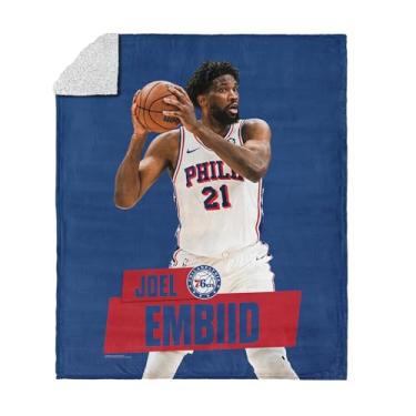 Imagem de Cobertor Philadelphia 76ers Joel Embiid NBA Silk Touch Sherpa 127 x 152 cm