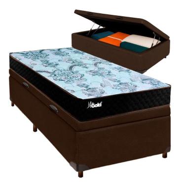 Imagem de Cama Box Bau + Colchão Solteiro Molas Ensacadas Life Gold Paropas