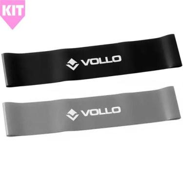 Imagem de Kit 2 Mini Faixa Exercício Vollo VP1054 Forte + VP1055 Extra Forte - V