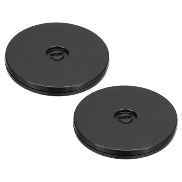 Imagem de Generic Suporte giratório pesado de 10 cm, 2 peças de mesa giratória Lazy Susan de rotação 360 com rolamentos de esferas de aço, preto
