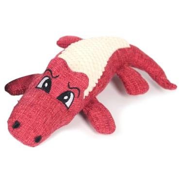 Imagem de Generic Brinquedos Enchidos do Filhote de Cachorro do Luxuoso, Dentes Interativos Bonitos que Móem Brinquedos Cão Luxuoso que Rangem a Resistência da Mordida Enchimento Algodão Pp para (Vermelho)