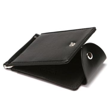Imagem de Bolsas curtas Business Bifold Money Clip Slim Carteiras PU Clutch Bags porta-cartões de identificação (preto), Preto, Clássico