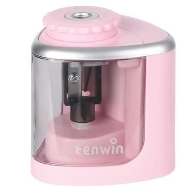 Imagem de Apontador Eletrico Rosa Portátil Comum Furo Para Lapis - TENWIN