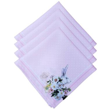 Imagem de Kit 4 Guardanapos Tecido Coelhos Da Páscoa Versalles