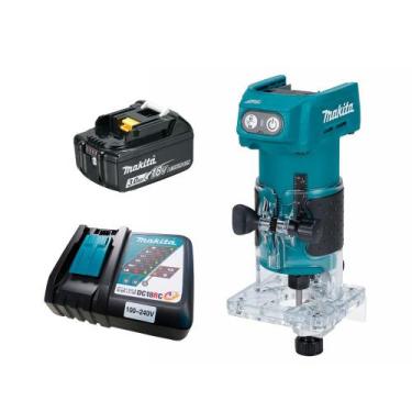 Imagem de Tupia Manual 6mm 1/4" A Bateria 18V DRT52Z 3Ah Makita Biv.