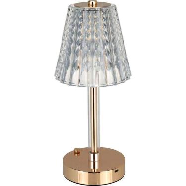 Imagem de Luminaria De Mesa Decorativa Led Usb Metal 29x12x12cm Ouro